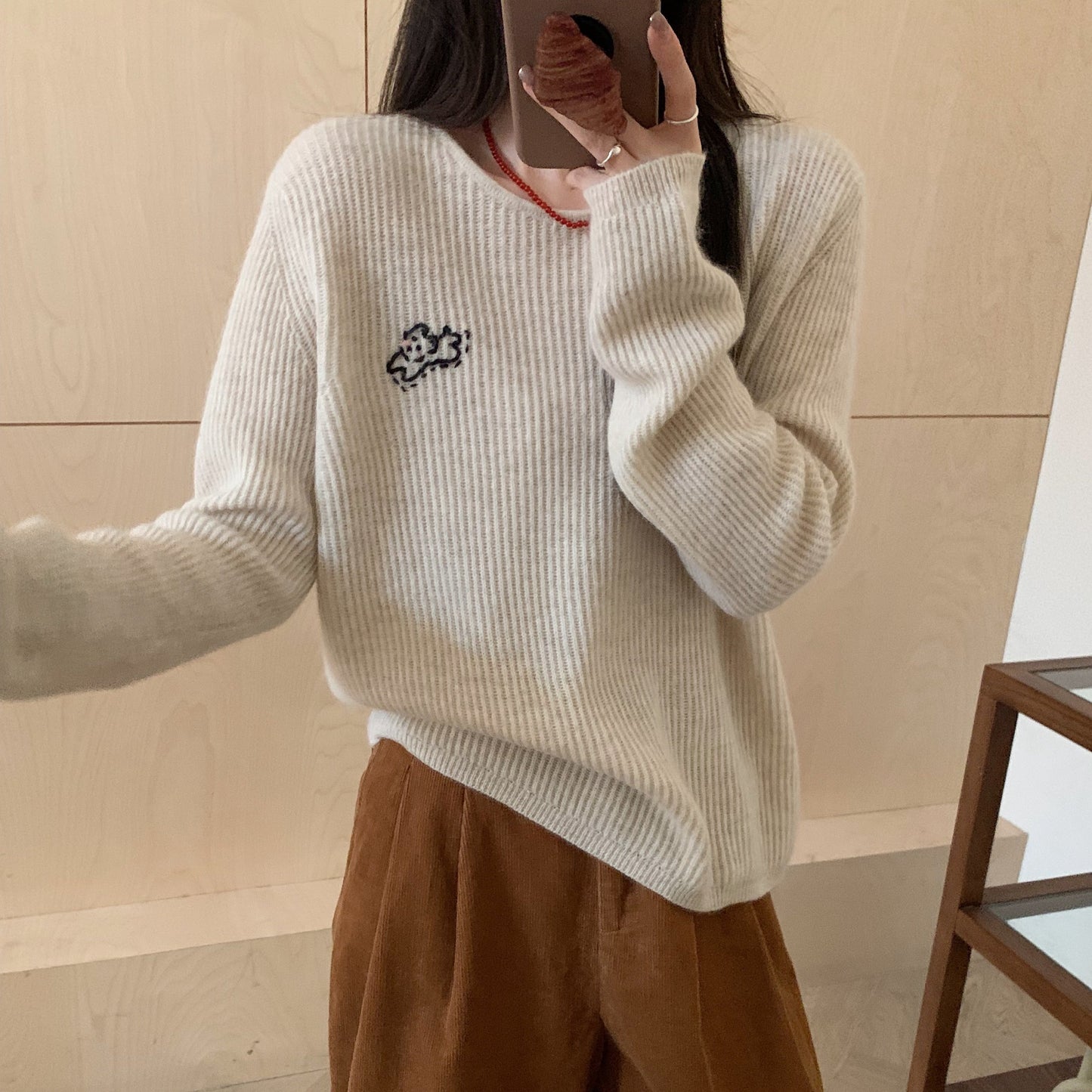 Hand Embroidery Wool Sweater