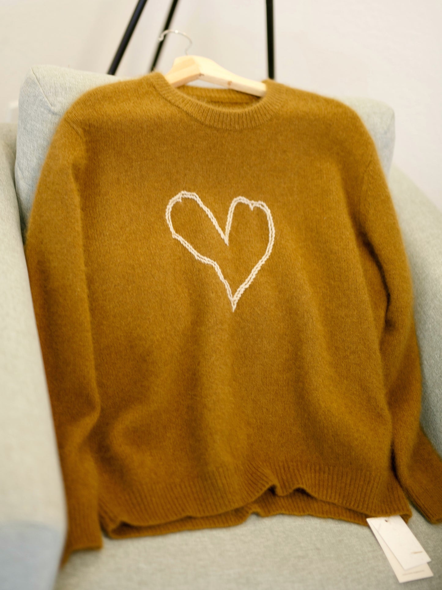 Embroidered Heart Pull Over Premium Wool Sweater