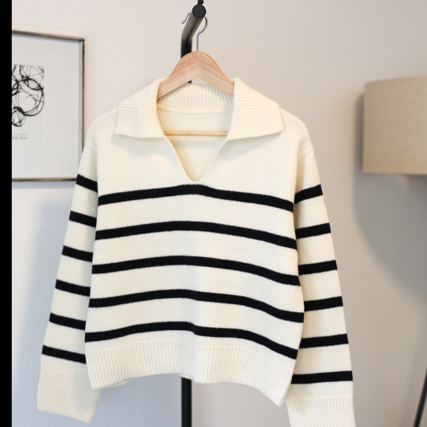 Stripped Wool Pullover Sweater