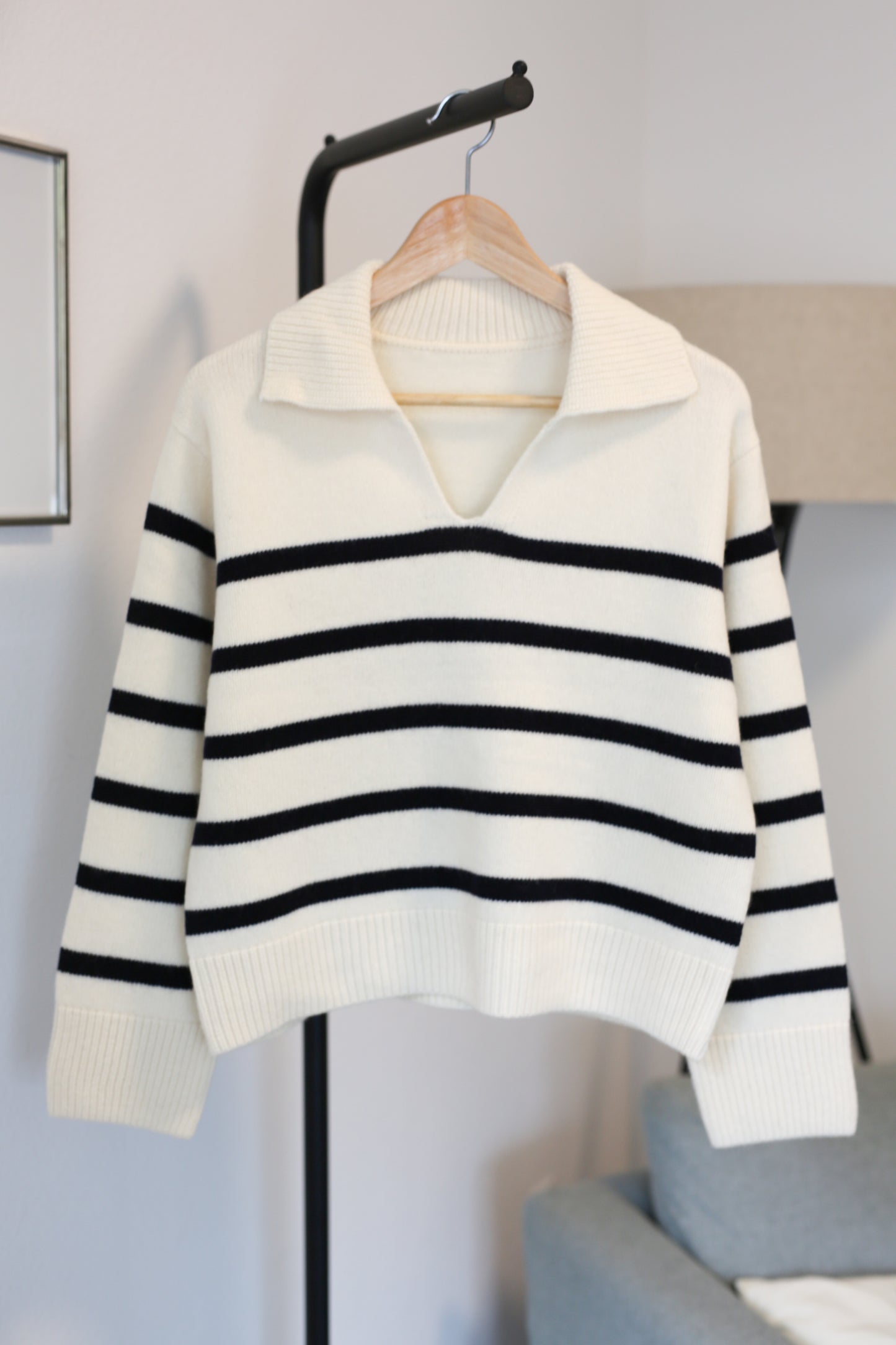 Stripped Wool Pullover Sweater