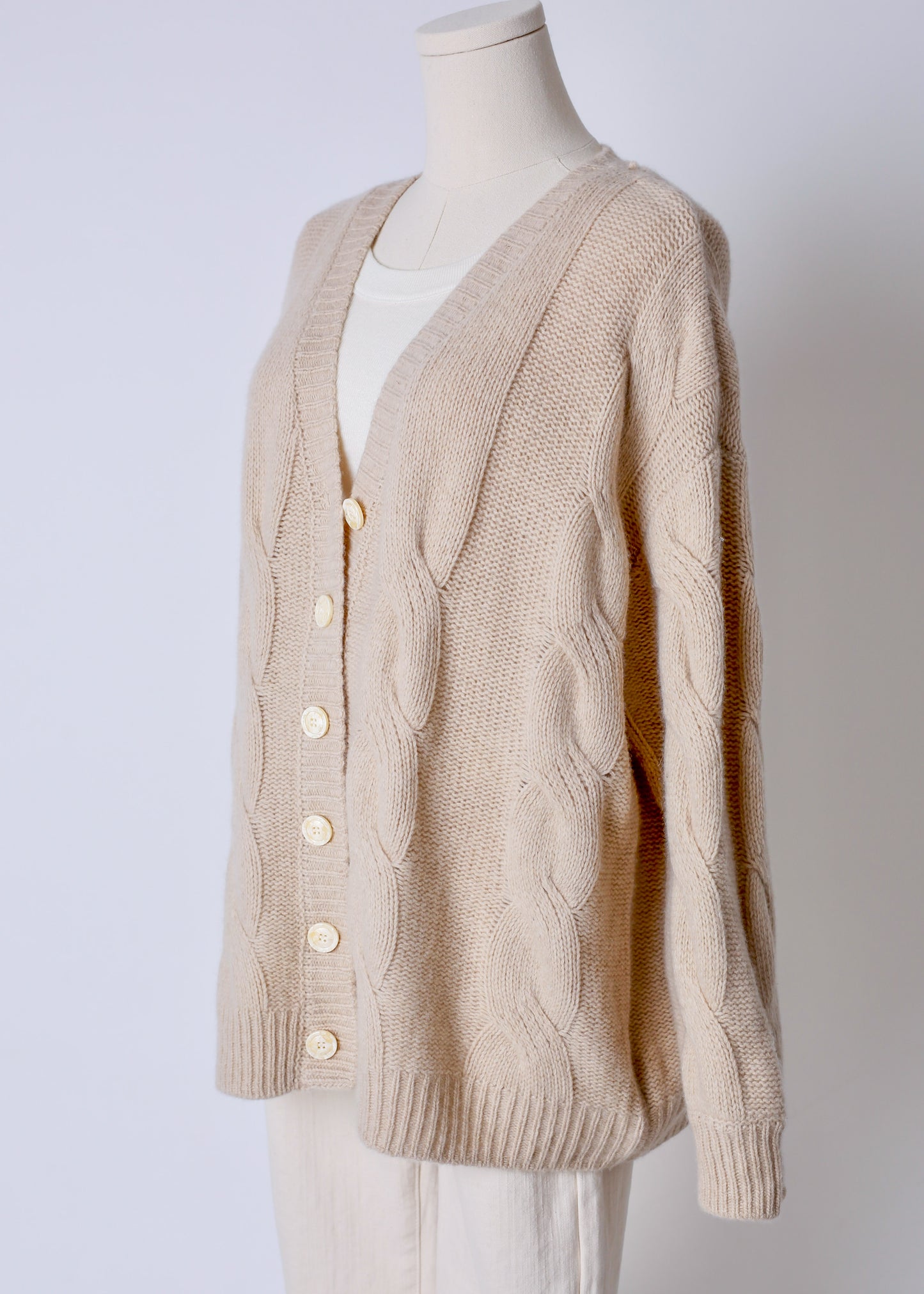 Cable-knit Cashmere Blend Cardigan