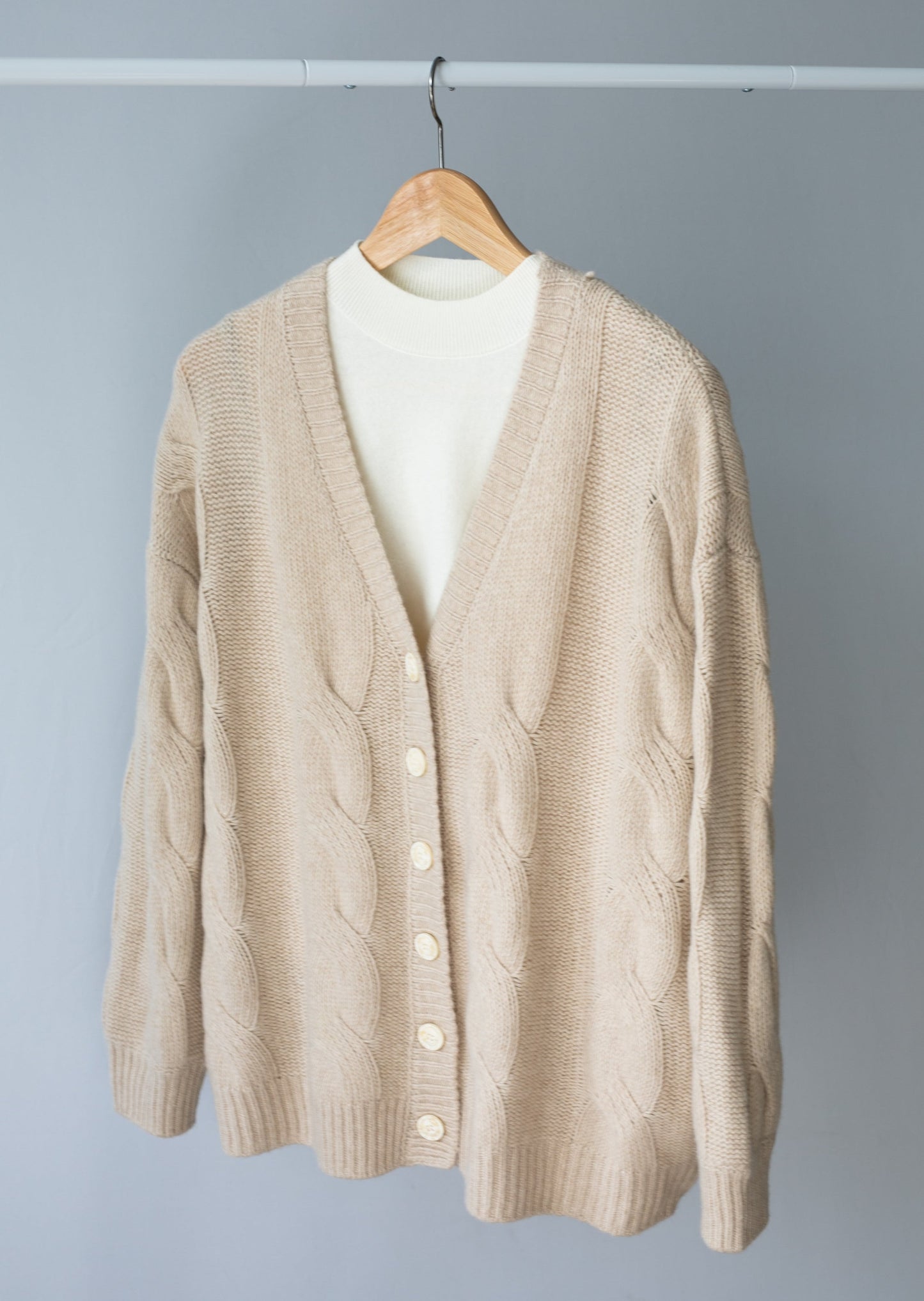 Cable-knit Cashmere Blend Cardigan