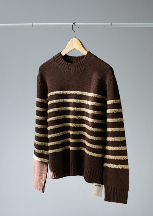 Wool Knit Strip Sweater