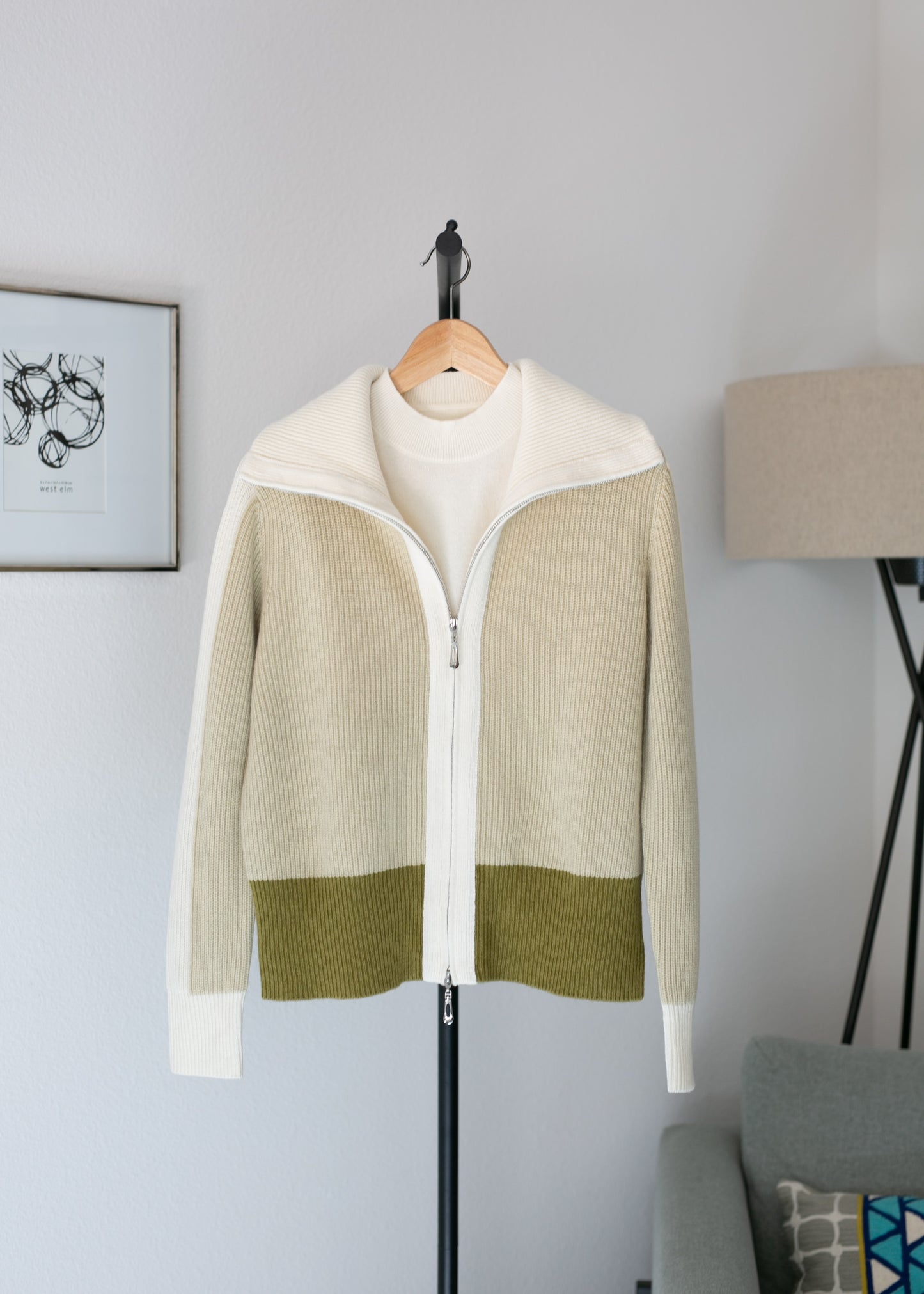 Wool Zip-Up Cardigan