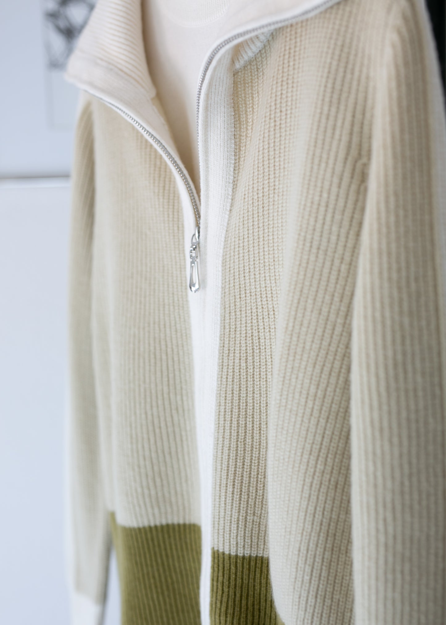 Wool Zip-Up Cardigan