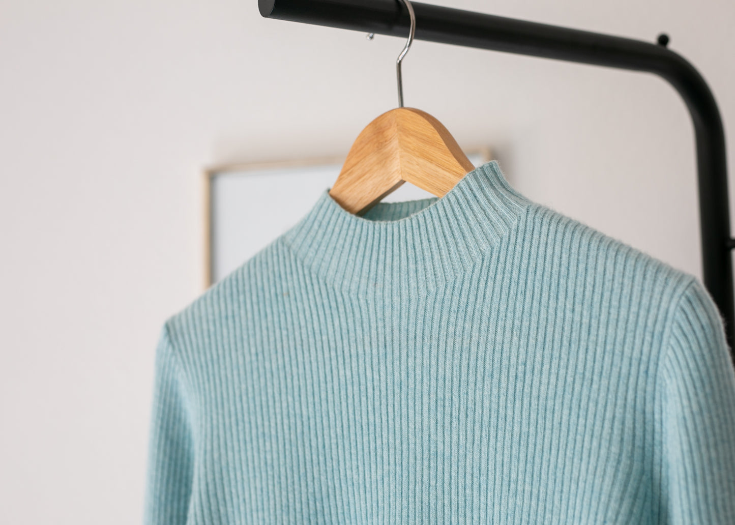 Cashmere blend mock neck sweater