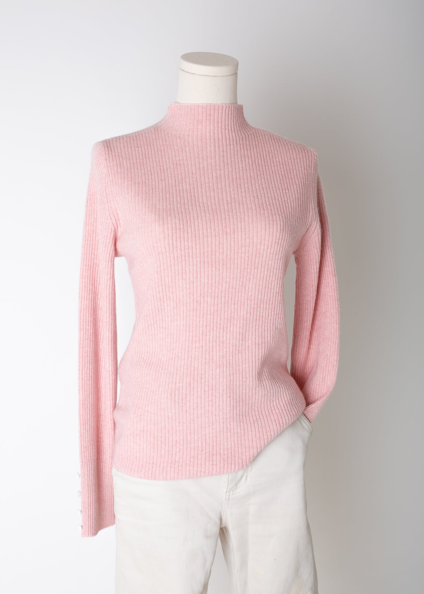 Cashmere blend mock neck sweater