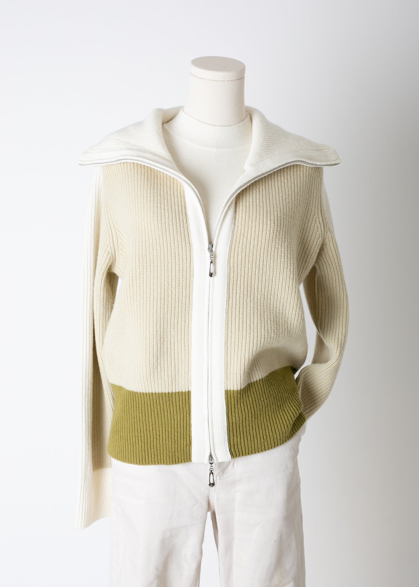 Wool Zip-Up Cardigan