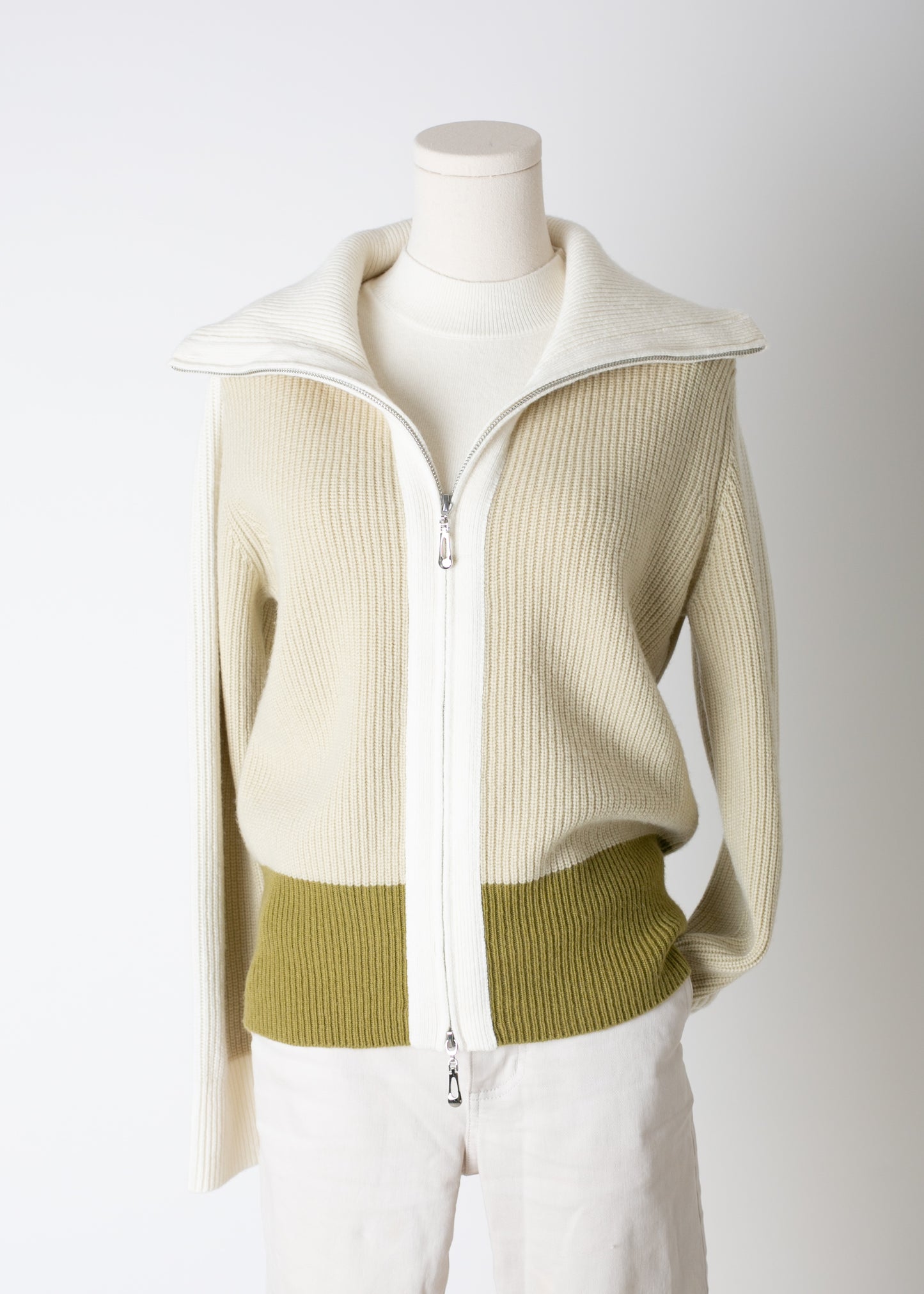 Wool Zip-Up Cardigan