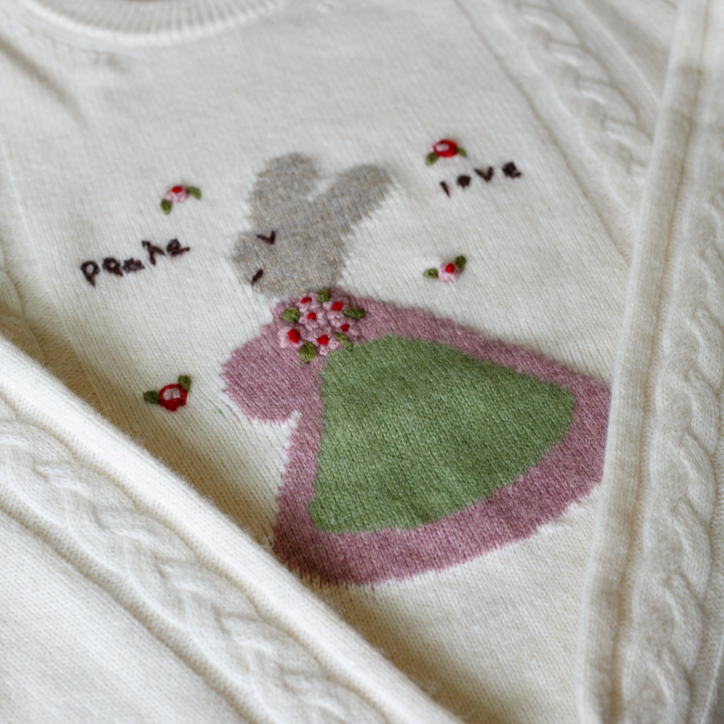 Hand Embroidered wool sweater