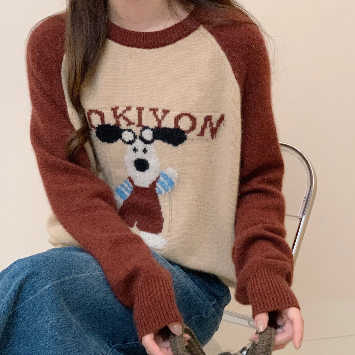 Cartoon Dog Wool Sweater