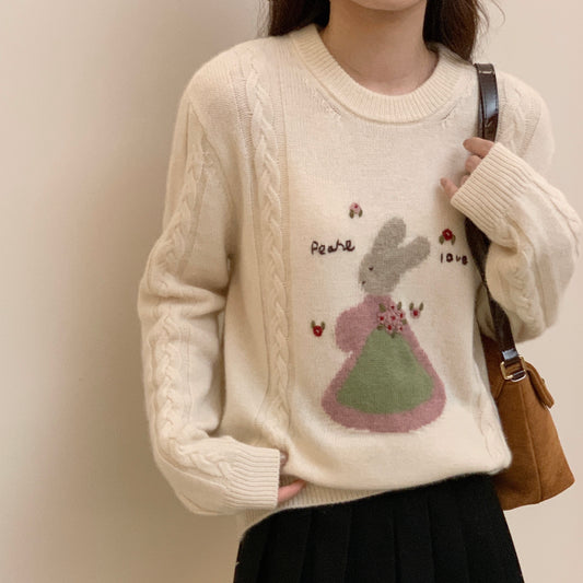 Hand Embroidered wool sweater