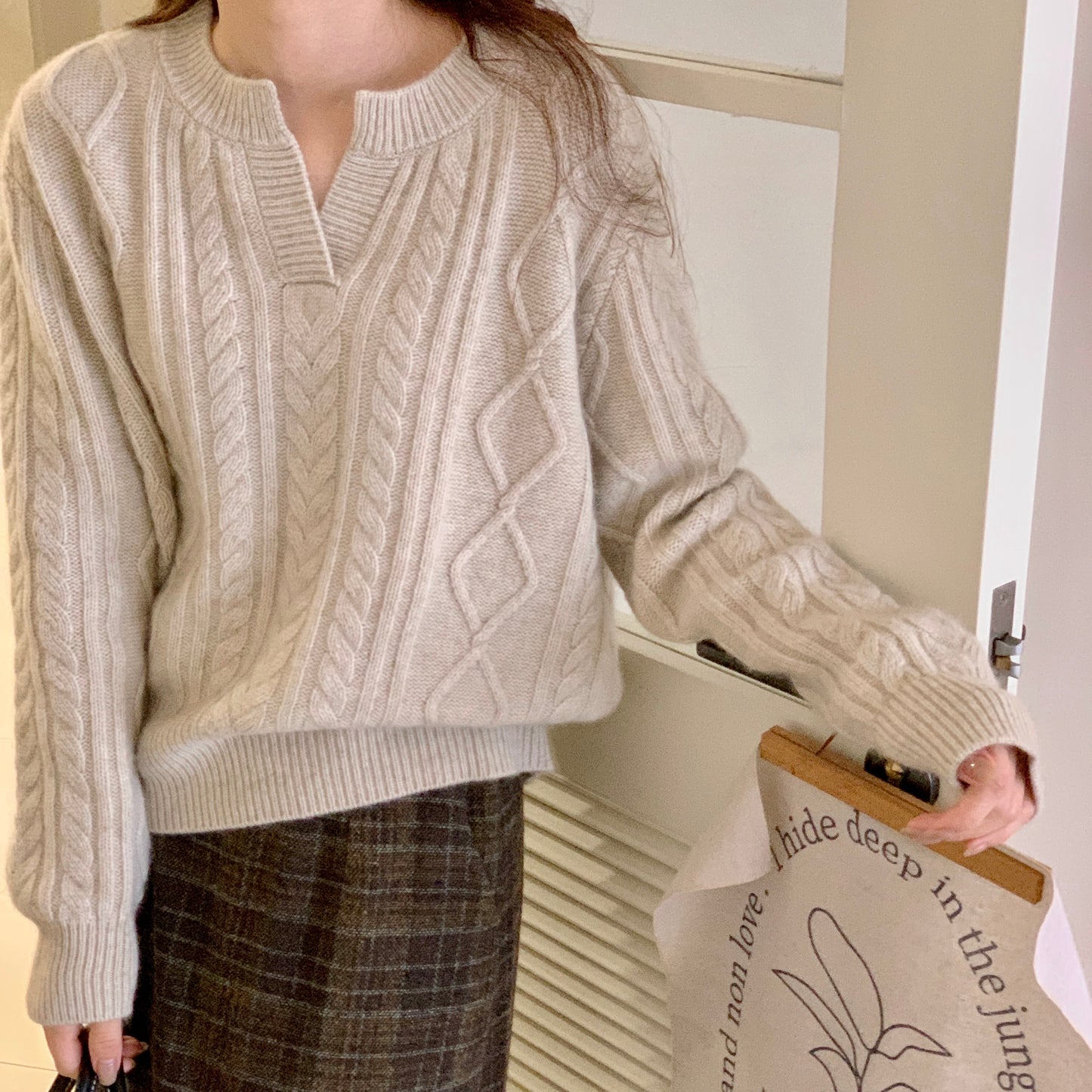 Cable Knit Wool Sweater