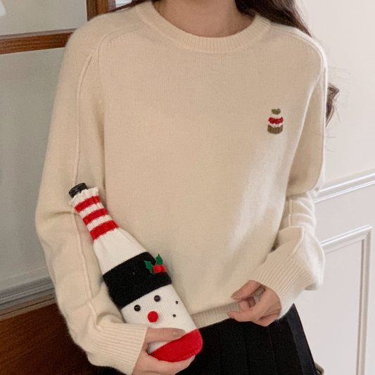 Hand-Embroidered Wool Sweater